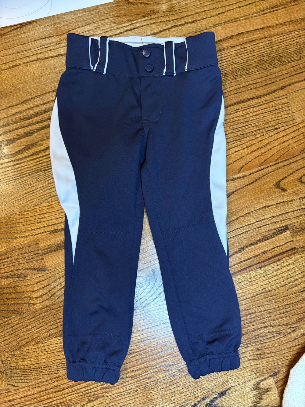 Navy Blue Athletic Softball Pants with White Panels